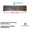 Powder Room Brass Door Sign